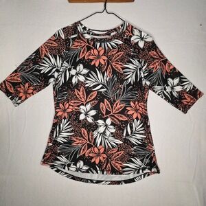 Reel‎ Legends Reel-Tec Womens PM Floral Performance Fishing Shirt 3/4 Sleeve